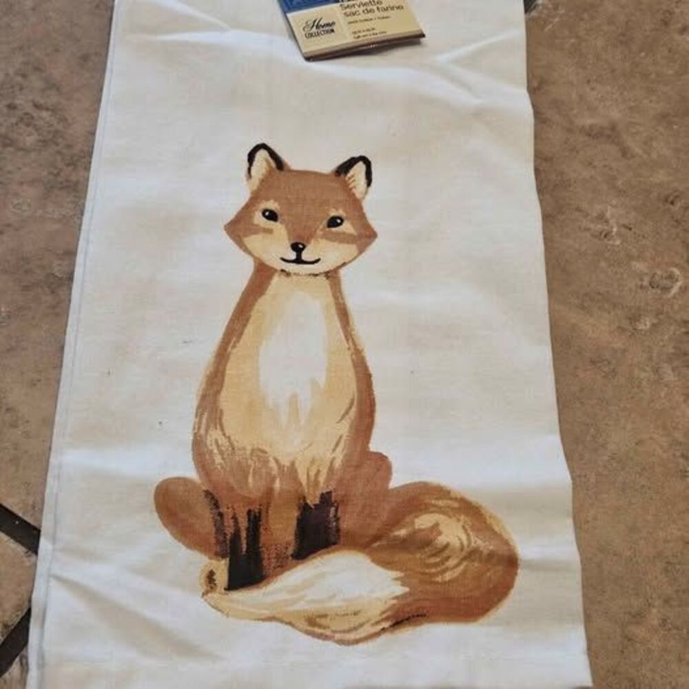 Home Collection Fox Flour Sack Towel
